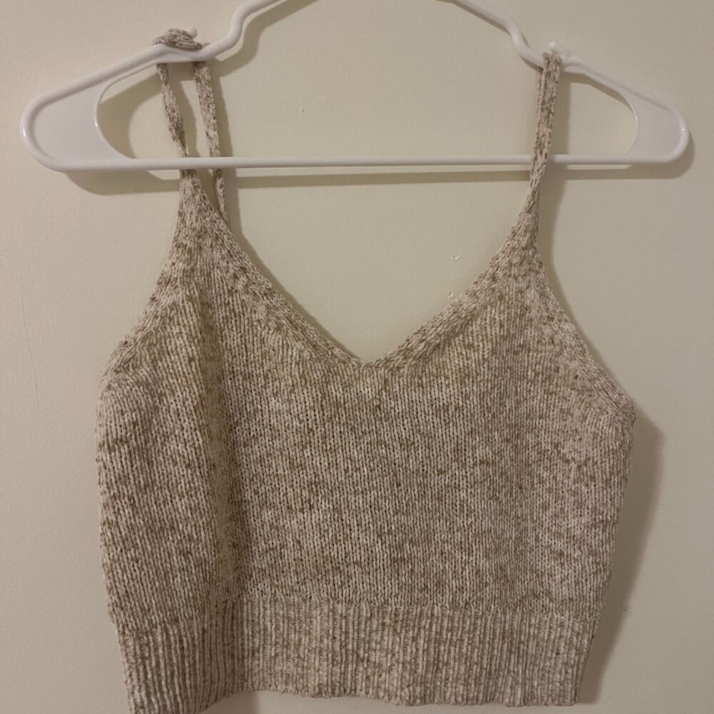 AMERICAN EAGLE Soft Knit Tan Crop Top